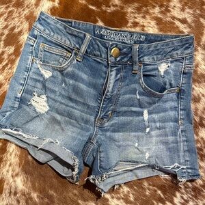 American Eagle Outfitters Distressed Blue Jean Shorts